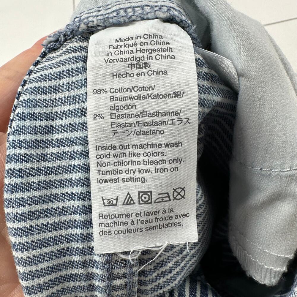 Madewell Jeans Womens 27 Blue White Piper Striped 9" Mid Rise Skinny Railroad - Picture 6 of 12